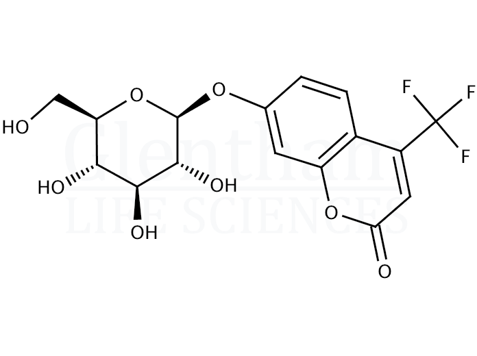 4-Trifluoromethylumbelliferyl b-D-glucopyranoside Structure