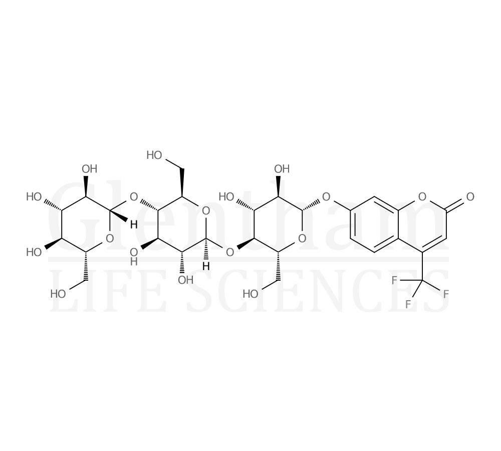 Structure for 4-(Trifluoromethyl)umbelliferyl-b-D-cellotrioside