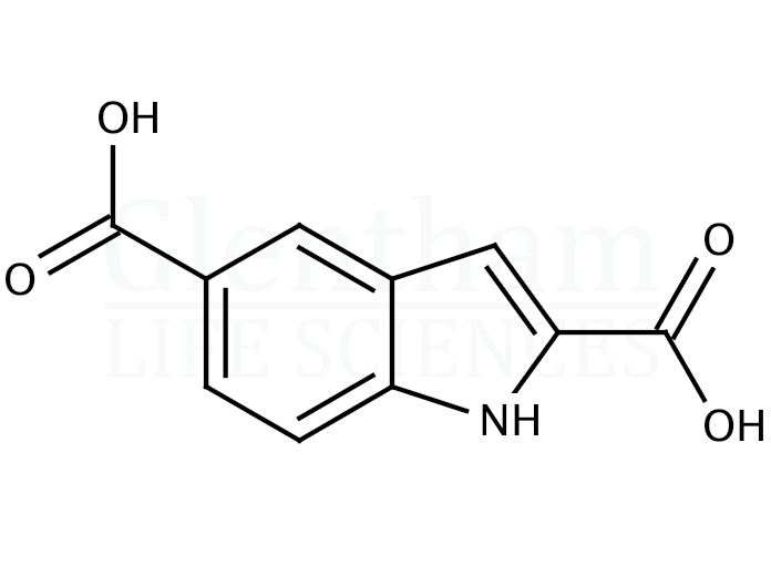 Structure for 1H-Indole-2,5-dicarboxylic acid (5-Carboxyindole-2-carboxylic acid)