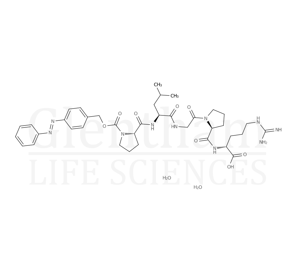 Structure for  Collagenase Chromophore-Substrate Component A  (118081-33-7)