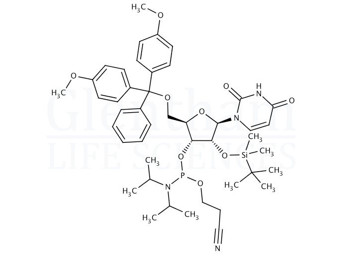 Structure for 2''-O-tert-Butyldimethylsilyl-5''-O-DMT-uridine 3''-CE phosphoramidite