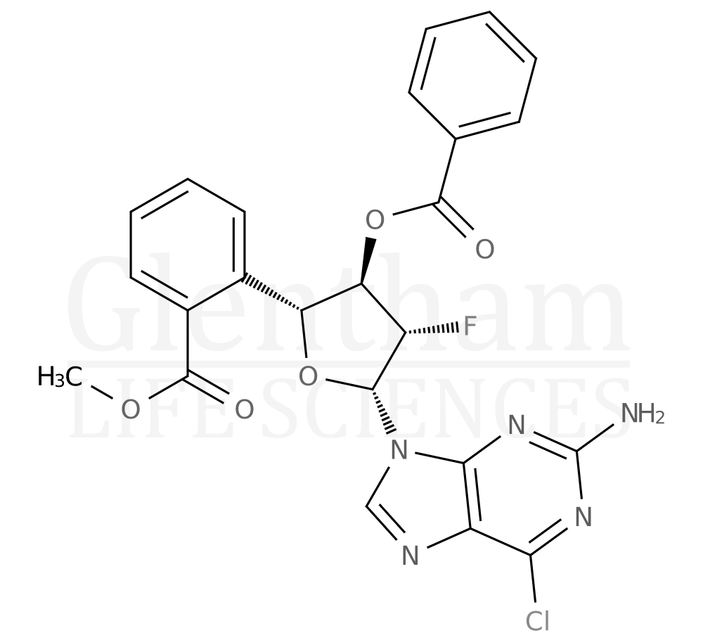 Structure for 2-Amino-6-chloro-9-(2-deoxy-3,5-di-O-benzoyl-2-fluoro-b-D-arabinofuranosyl)purine