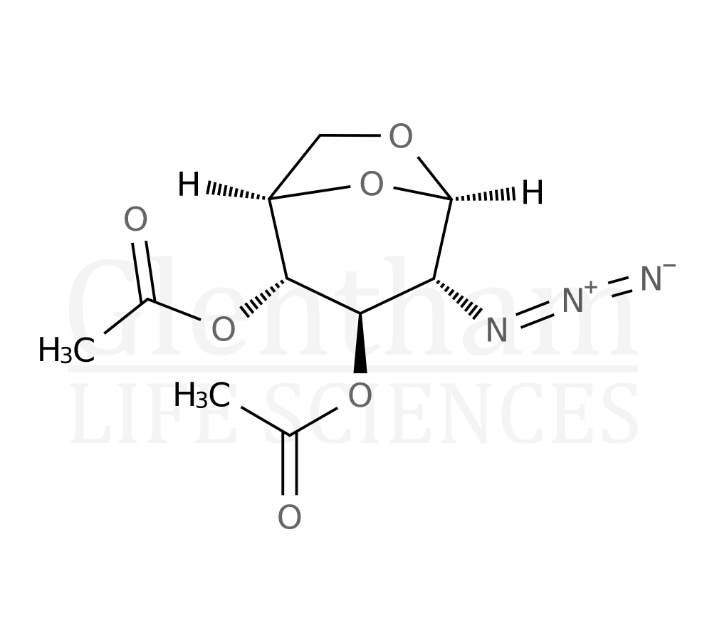 Structure for 3,4-Di-O-acetyl-1,6-anhydro-2-azido-2-deoxy-β-D-glucopyranose