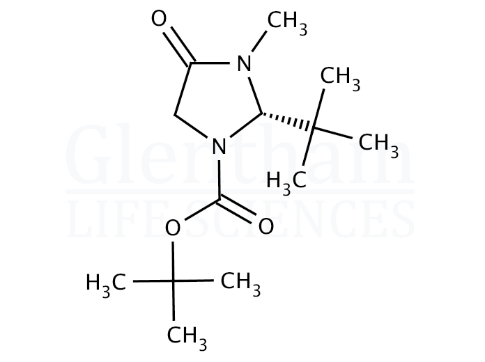Structure for (S)-(-)-1-Boc-2-tert-butyl-3-methyl-4-imidazolidinone (119838-38-9)