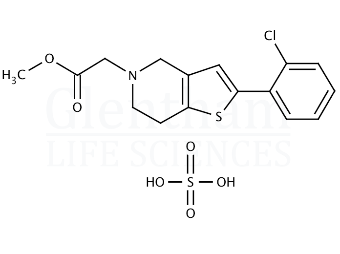Structure for (S)-(+)-Clopidogrel hydrogen sulfate