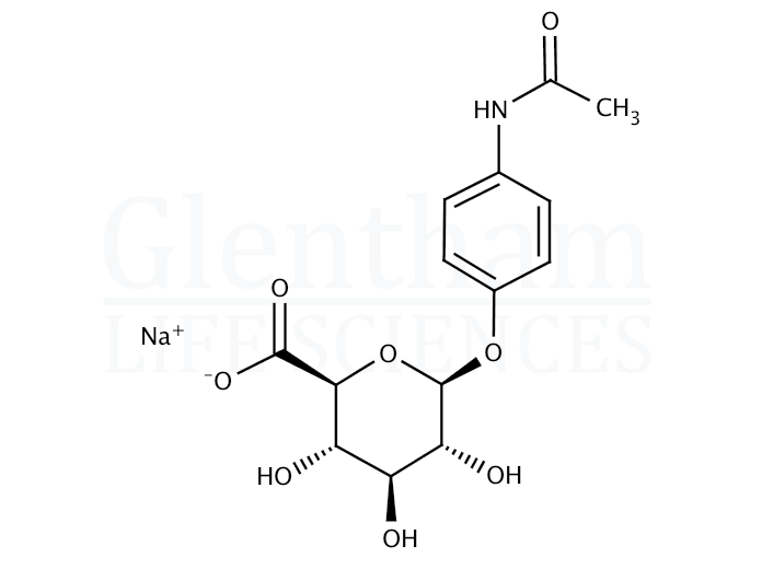 Structure for p-Acetamidophenyl β-D-glucuronide sodium salt