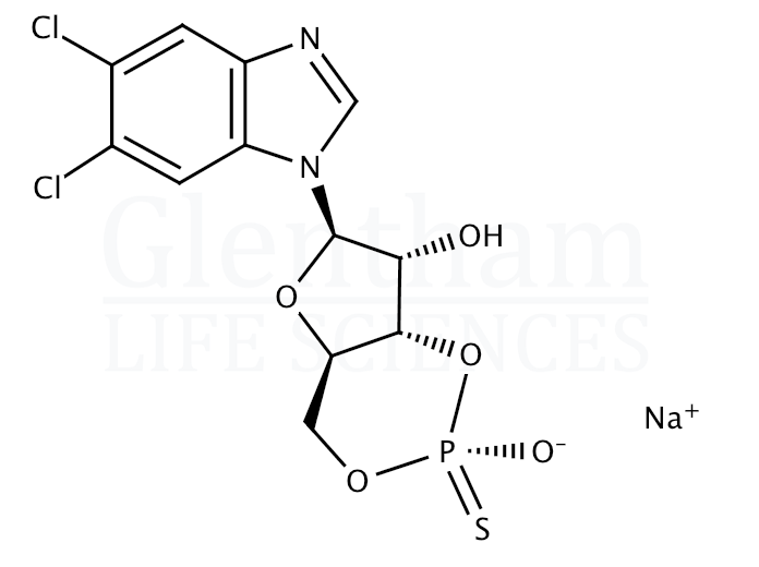 5,6-Dichloro-(1-b-D-ribofuranosyl) benzimidazole 3'',5''-cyclic monophosphothioate, Sp-isomer sodium salt Structure