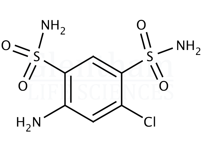 4-Amino-6-chloro-1,3-benzenedisulfonamide  Structure
