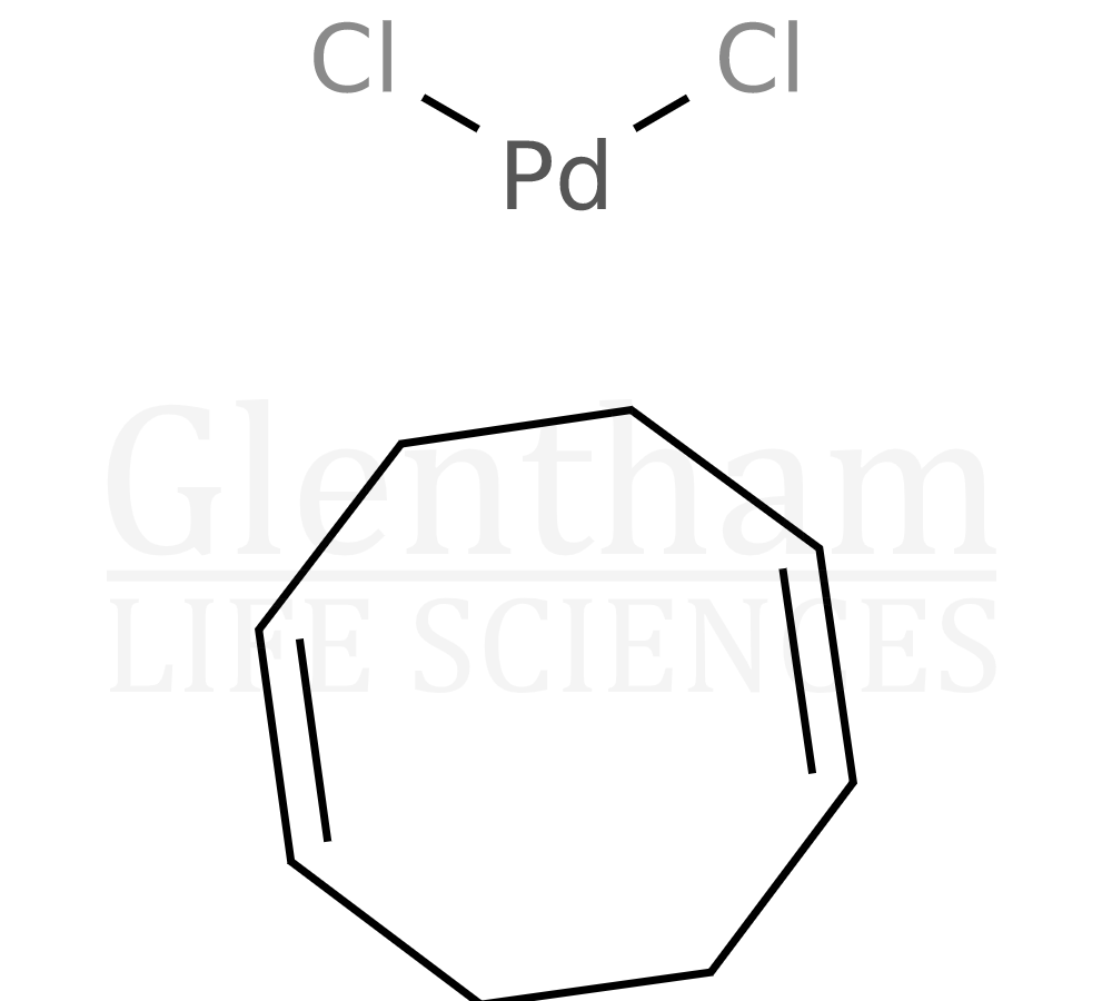 Structure for Dichloro (cycloocta-1,5-dienyl) palladium(II); 99.95% (metals basis)