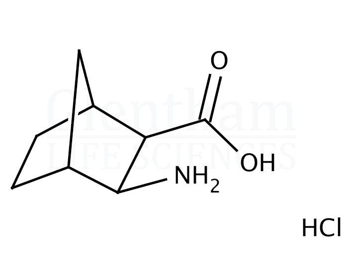 Structure for (cis)-3-Aminobicyclo[2.2.1]heptane-2-carboxylic acid hydrochloride