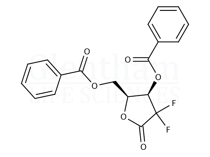 2-Deoxy-2,2-difluoro-D-erythro-pentofuranos-1-ulose-3,5-dibenzoate Structure