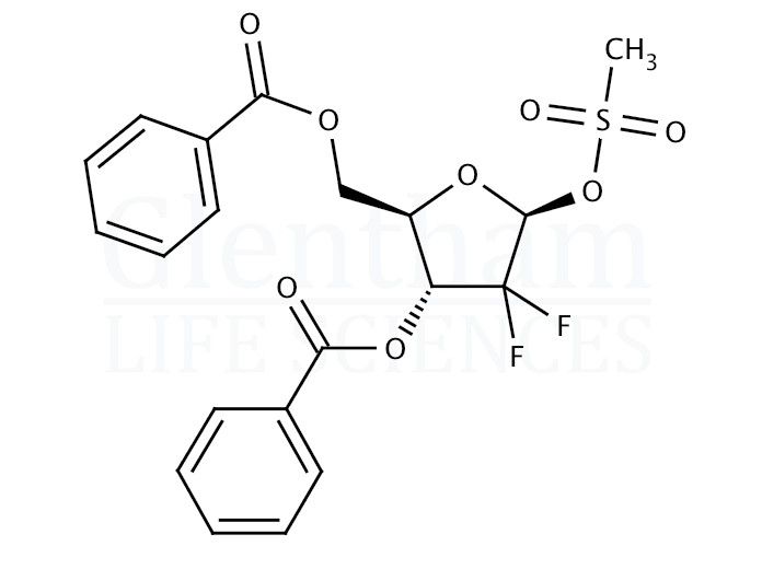 2-Deoxy-2,2-difluoro-D-erythro-pentofuranose-3,5-dibenzoate-1-methanesulfonate Structure