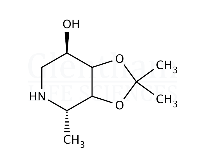 Structure for (3aR,4S,7R,7aS)-Hexahydro-2,2,4-trimethyl-1,3-dioxolo[4,5-c]pyridin-7-ol