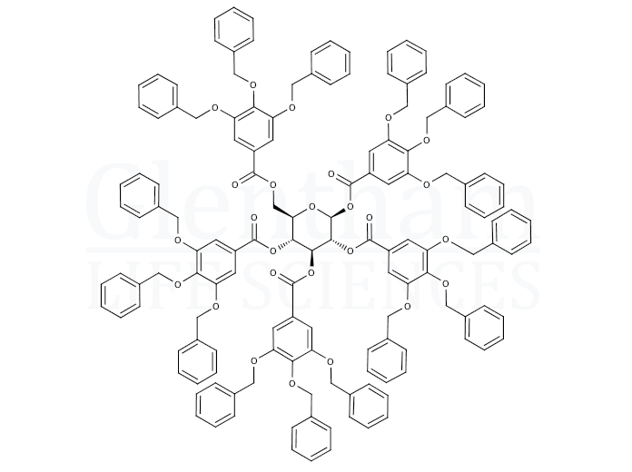 Structure for 1,2,3,4,6-Penta-O-(3,4,5-tri-O-benzylgalloyl)-b-D-glucopyranose (122625-60-9)