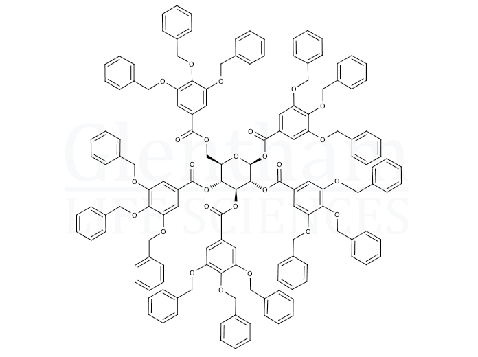Structure for  1,2,3,4,6-Penta-O-(3,4,5-tri-O-benzylgalloyl)-b-D-glucopyranose  (122625-60-9)
