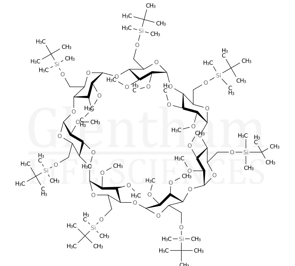 Structure for  Heptakis(2,3-di-O-methyl-6-O-tert-butyldimethylsilyl)-b-cyclodextrin  (123155-04-4)