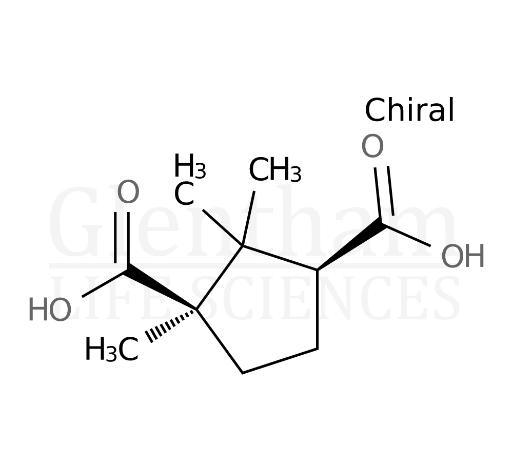 D-(+)-Camphoric acid Structure
