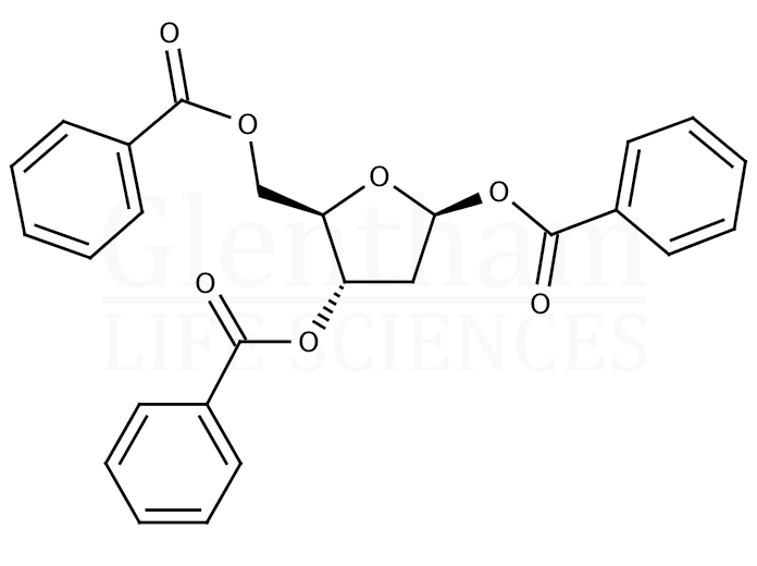 Structure for  1,3,4-Tri-O-benzoyl-2-deoxy-b-D-ribopyranose  (124152-17-6)