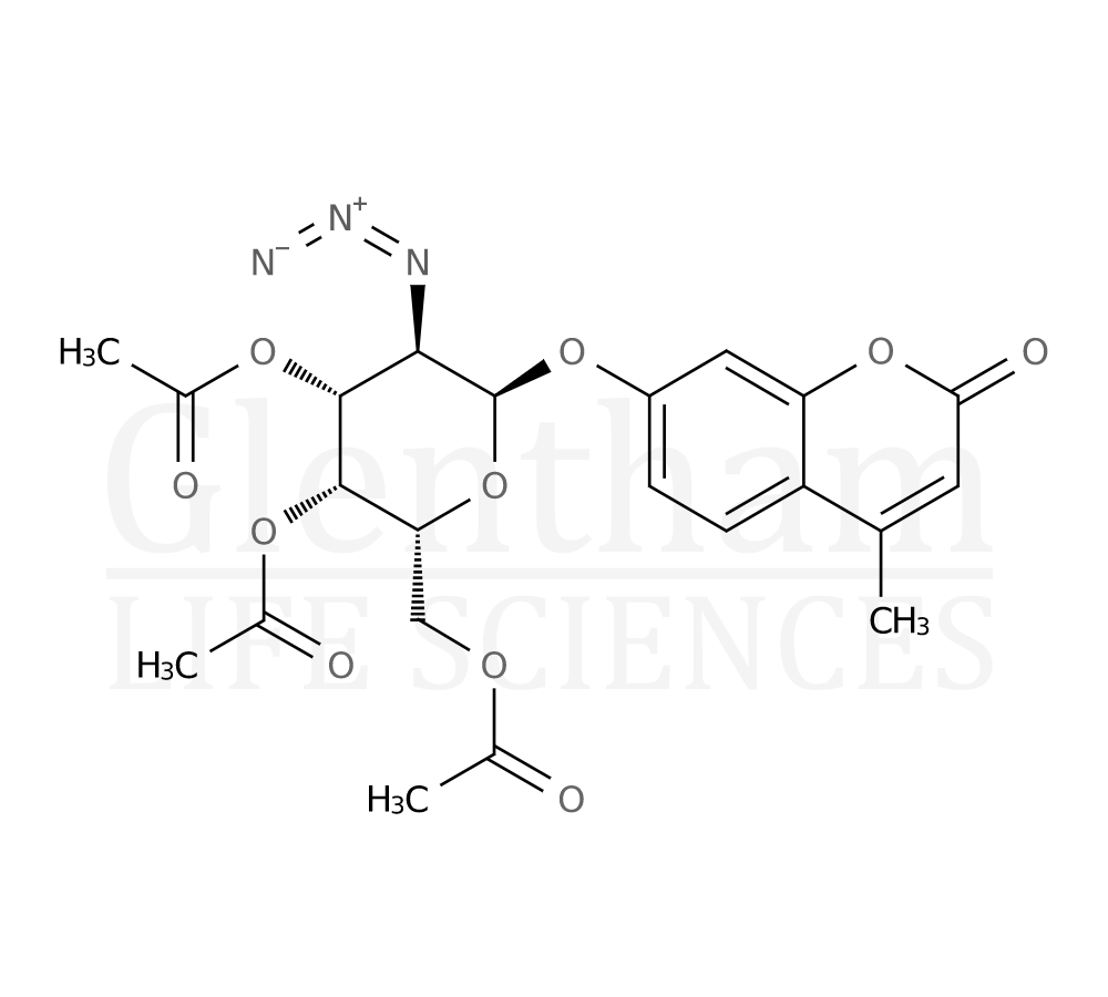 4-Methylumbelliferyl 3,4,6-tri-O-acetyl-2-azido-2-deoxy-a-D-galactopyranoside Structure