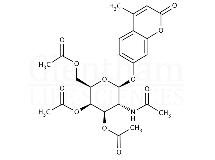 Structure for 4-Methylumbelliferyl 2-acetamido-3,4,6-tri-O-acetyl-2-deoxy-b-D-galactopyranoside