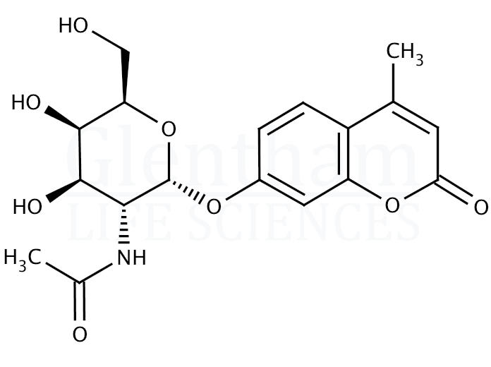 Structure for  4-Methylumbelliferyl 2-acetamido-2-deoxy-a-D-galactopyranoside  (124223-99-0)