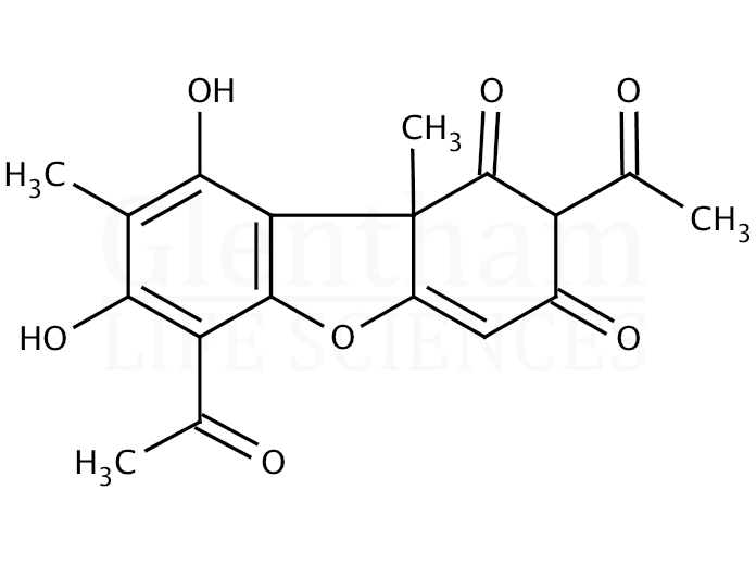 Structure for Usnic acid (125-46-2)
