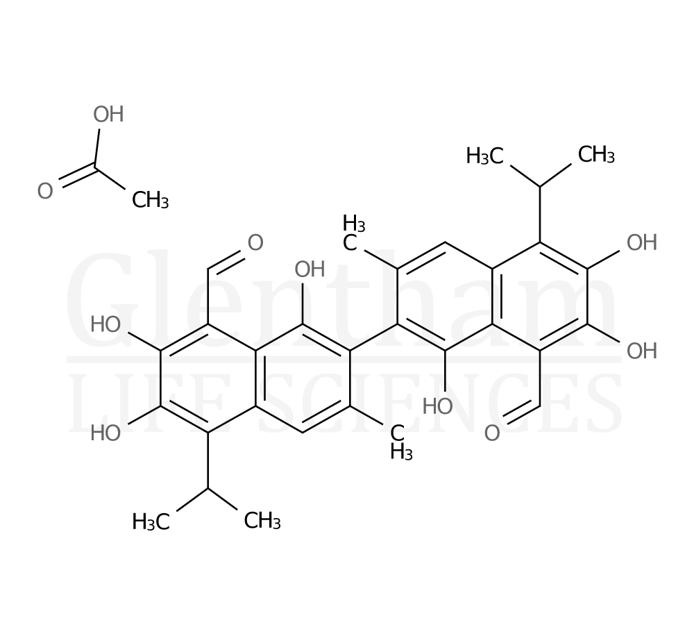 Gossypol-acetic acid Structure