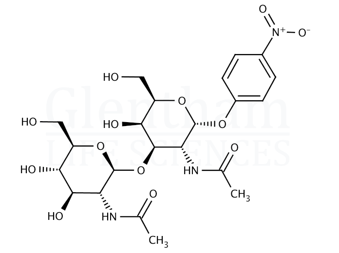 Structure for 4-Nitrophenyl 2-acetamido-3-O-(2-acetamido-2-deoxy-b-D-glucopyranosyl)-2-deoxy-a-D-galactopyranoside