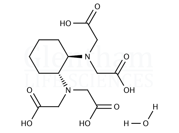 Structure for trans-1,2-Diaminocyclohexane-N,N,N'',N''-tetraacetic acid monohydrate (125572-95-4)