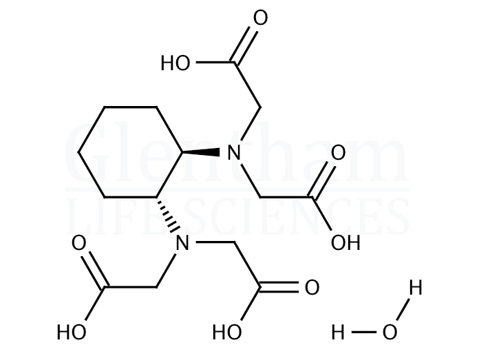 trans-1,2-Diaminocyclohexane-N,N,N'',N''-tetraacetic acid monohydrate Structure