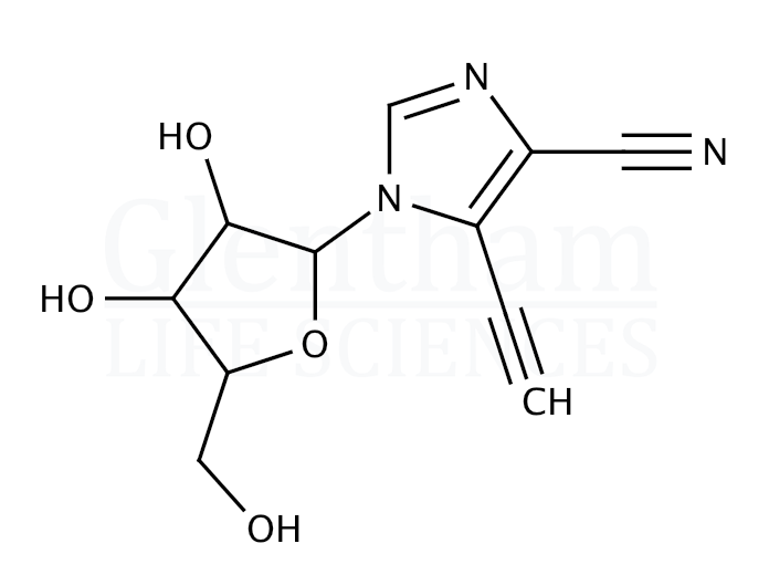 5-Ethynyl-1-(b-D-ribofuranosyl)-imidazo-4-carbonitrile Structure