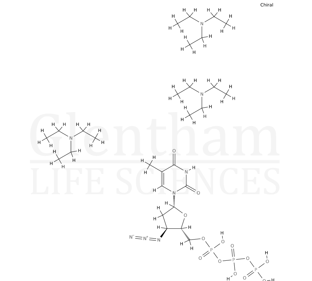 3''-Azido-3''-deoxythymidine 5''-triphosphate triethylammonium salt Structure