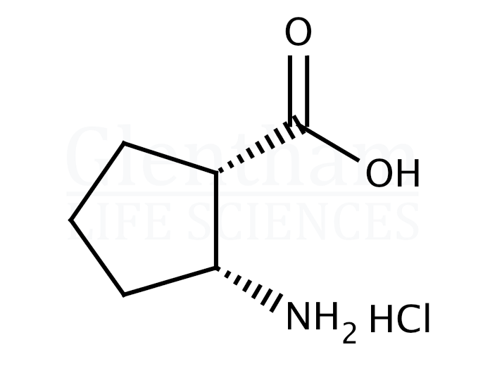 Structure for (1S,2R)-(+)-2-Amino-1-cyclopentanecarboxylic acid hydrochloride hemihydrate (128052-92-6 (anhydrous))