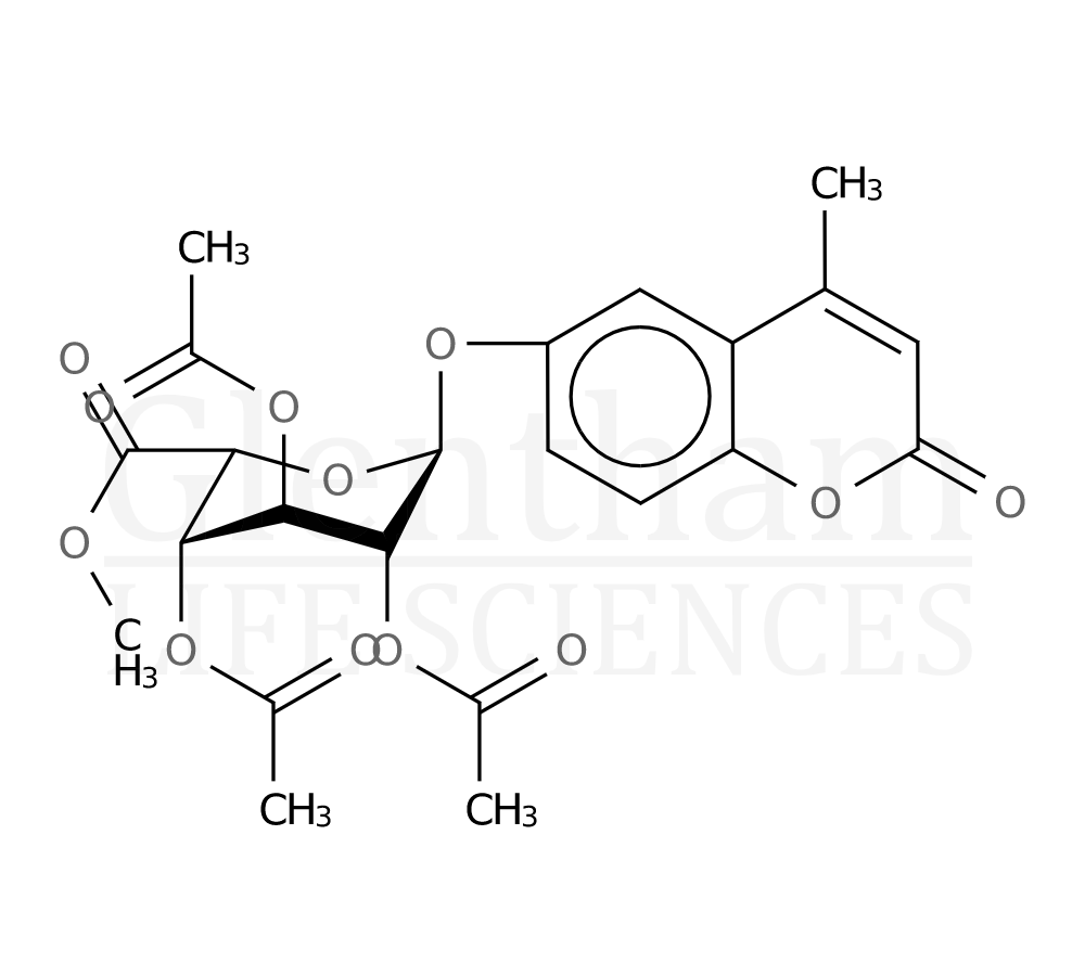 Structure for 4-Methylumbelliferyl 2,3,4-tri-O-acetyl-a-L-idopyranosiduronic acid methyl ester