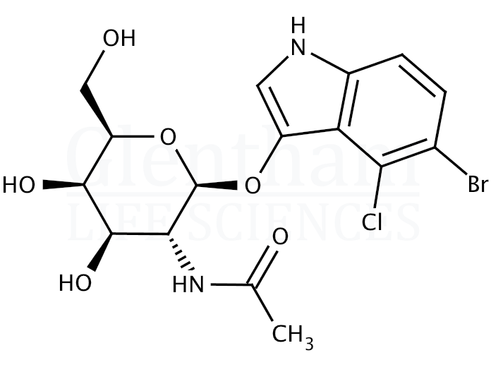 5-Bromo-4-chloro-3-indolyl 2-acetamido-2-deoxy-b-D-galactopyranoside Structure