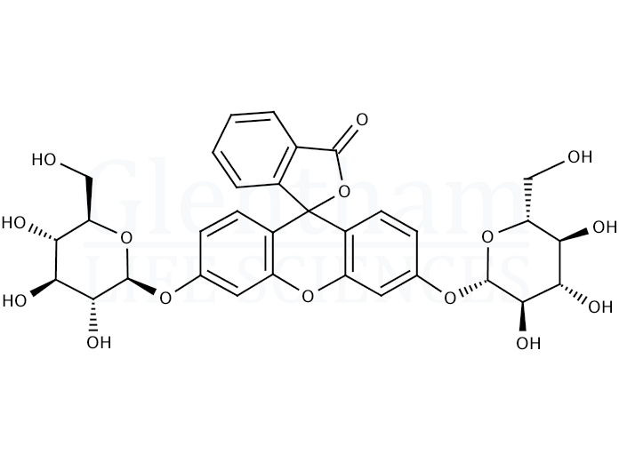 Structure for  Fluorescein di-b-D-glucopyranoside  (129787-66-2)