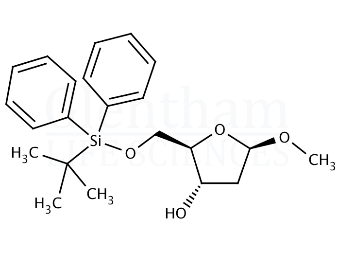 Structure for Methyl 5-O-(tert-butyldiphenylsilyl)-2-deoxy-b-D-ribofuranoside