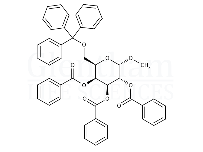 Structure for Methyl 2,3,4-tri-O-benzoyl-6-O-trityl-a-D-galactopyranoside
