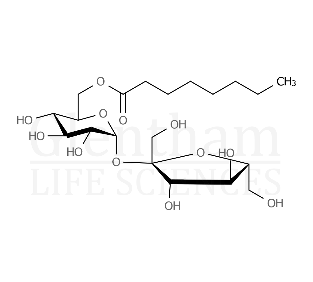b-D-Fructofuranosyl a-D-glucopyranoside 6-octanoate Structure