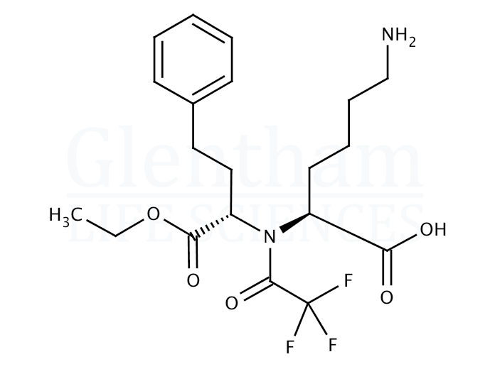 Structure for (S)-(-)-1-[N-(1-Ethoxycarbonyl-3-phenylpropyl)-N-trifluoroacetyl]-L-lysine (130414-30-1)