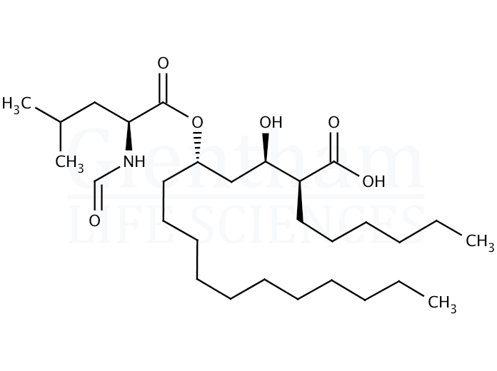 (2S,3R,5S)-5-[(N-Formyl-L-leucyl)oxy]-2-hexyl-3-hydroxyhexadecanoic acid Structure