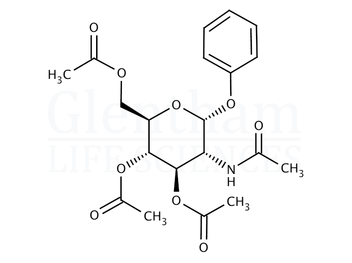Structure for Phenyl 2-acetamido-3,4,6-tri-O-acetyl-2-deoxy-a-D-glucopyranoside