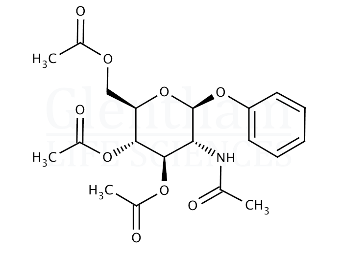 Structure for Phenyl 2-acetamido-3,4,6-tri-O-acetyl-2-deoxy-b-D-glucopyranoside