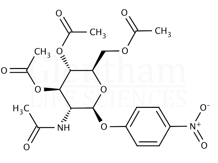 Structure for p-Nitrophenyl 2-Acetamido-3,4,6-tri-O-acetyl-β-D-glucopyranoside