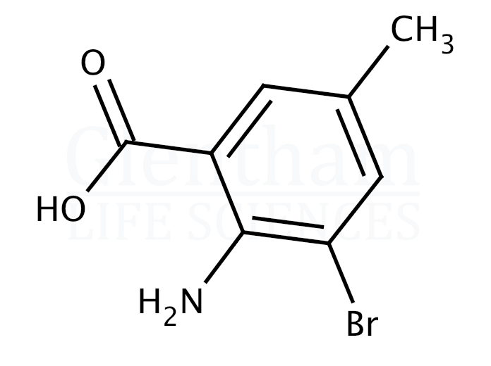 Structure for  2-Amino-3-bromo-5-methylbenzoic acid   (13091-43-5)