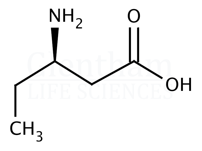 Structure for (R)-3-Aminopentanoic acid  (131347-76-7)