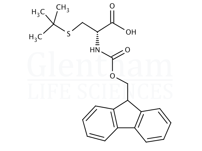Structure for  Fmoc-S-tert-butyl-D-cysteine  (131766-22-8)