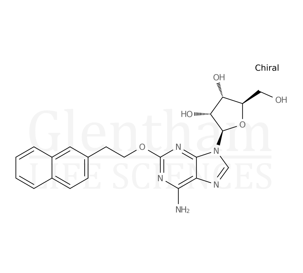 Structure for  2-[2-(2-Naphthalenyl)ethoxy]adenosine  (131865-99-1)