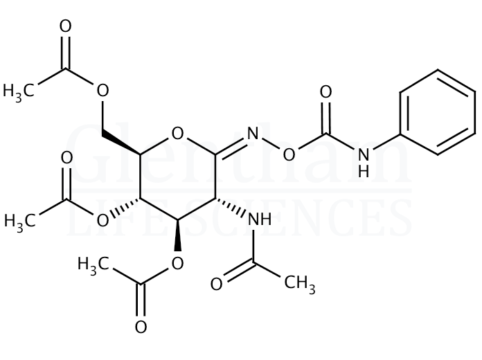 O-(2-Acetamido-3,4,6-tri-O-acetyl-D-glucopyranosylidene)amino N-phenyl carbamate Structure