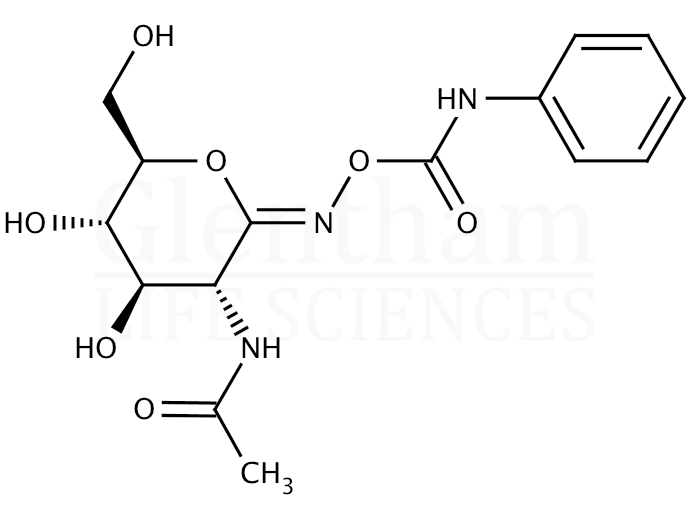 O-(2-Acetamido-2-deoxy-D-glucopyranosylidene)amino N-phenyl carbamate Structure
